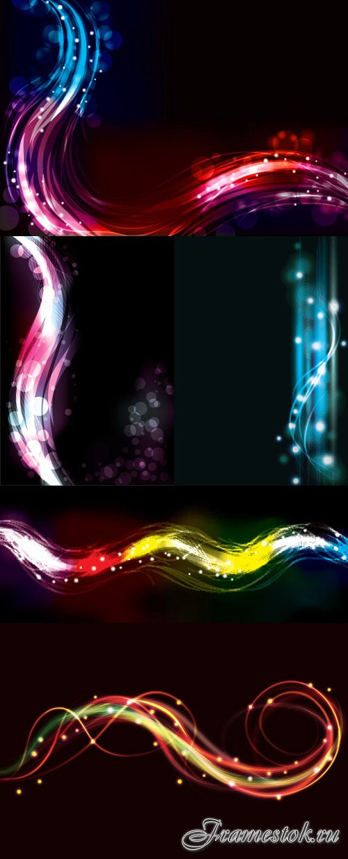 Elements of neon lights backgrounds vector