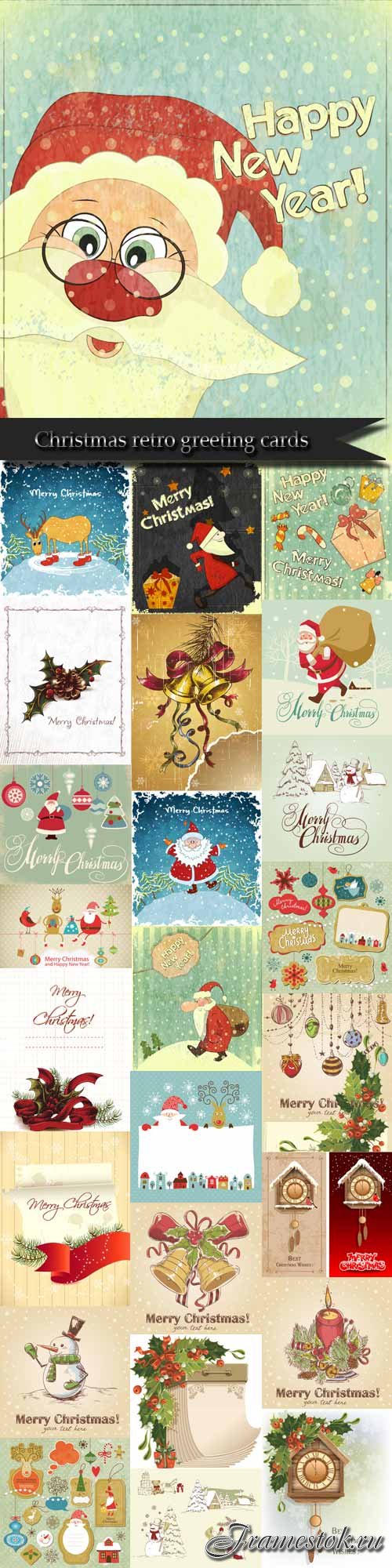 Christmas retro greeting cards
