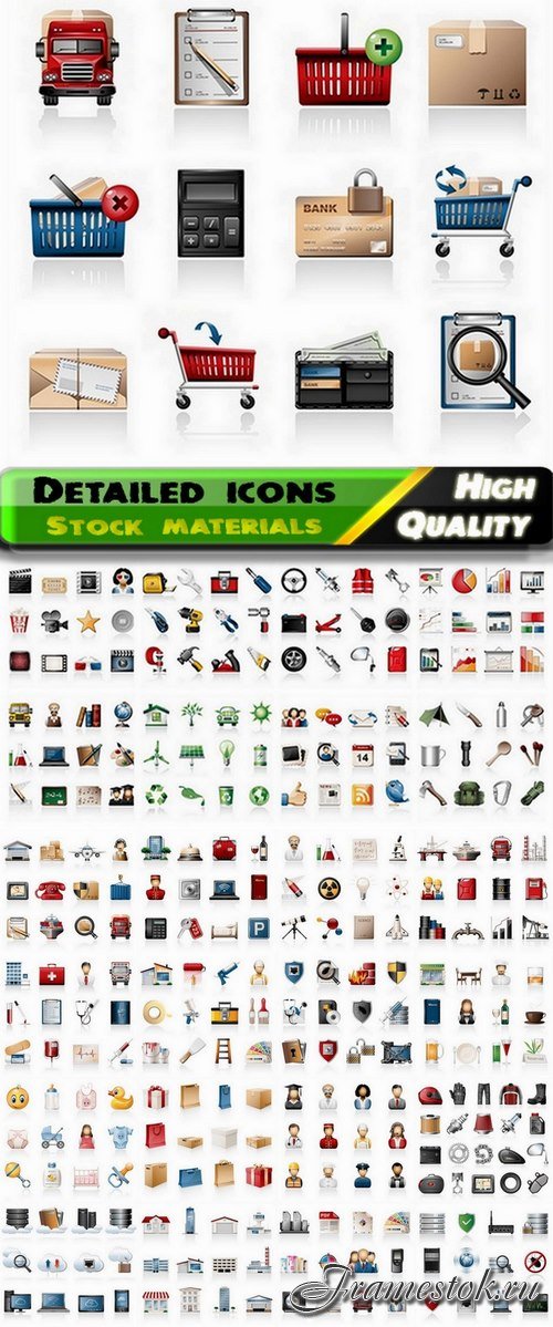 Detailed icons in vector set from stock #19 - 25 Eps