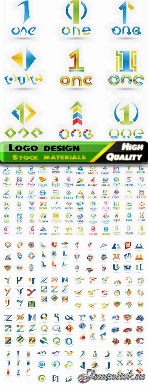 Logos of letters and numbers for business - 25 Eps