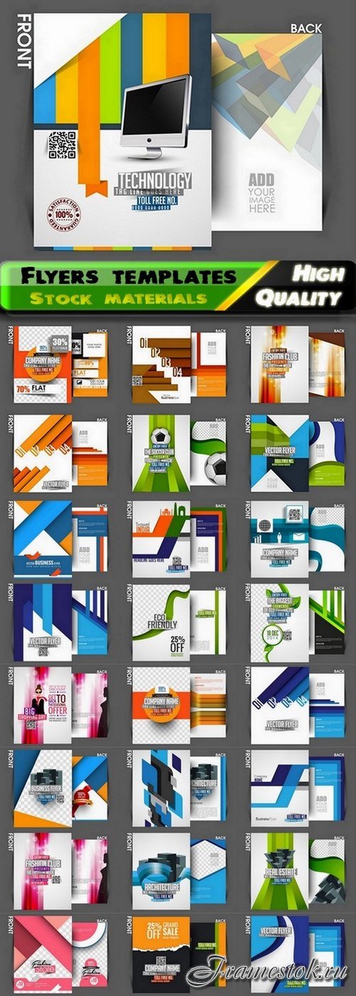 Flyers template design collection in vector from stock #59 - 25 Eps