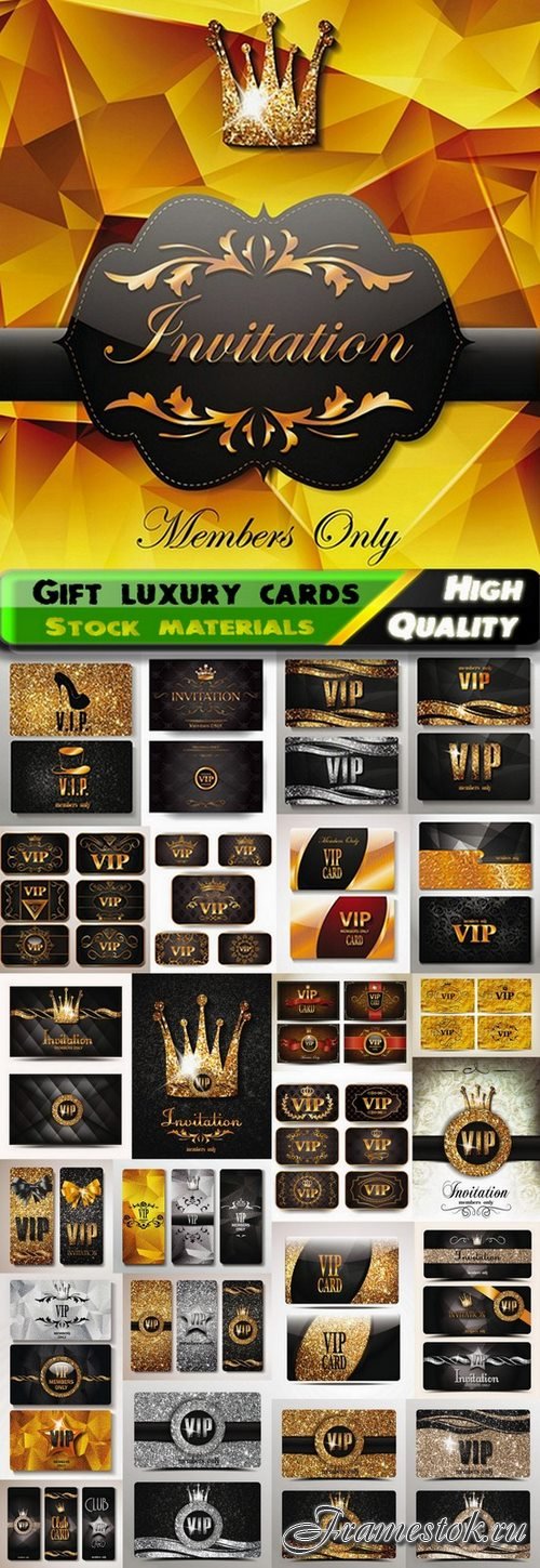 Gift cards with luxury template design for vip - 25 Eps