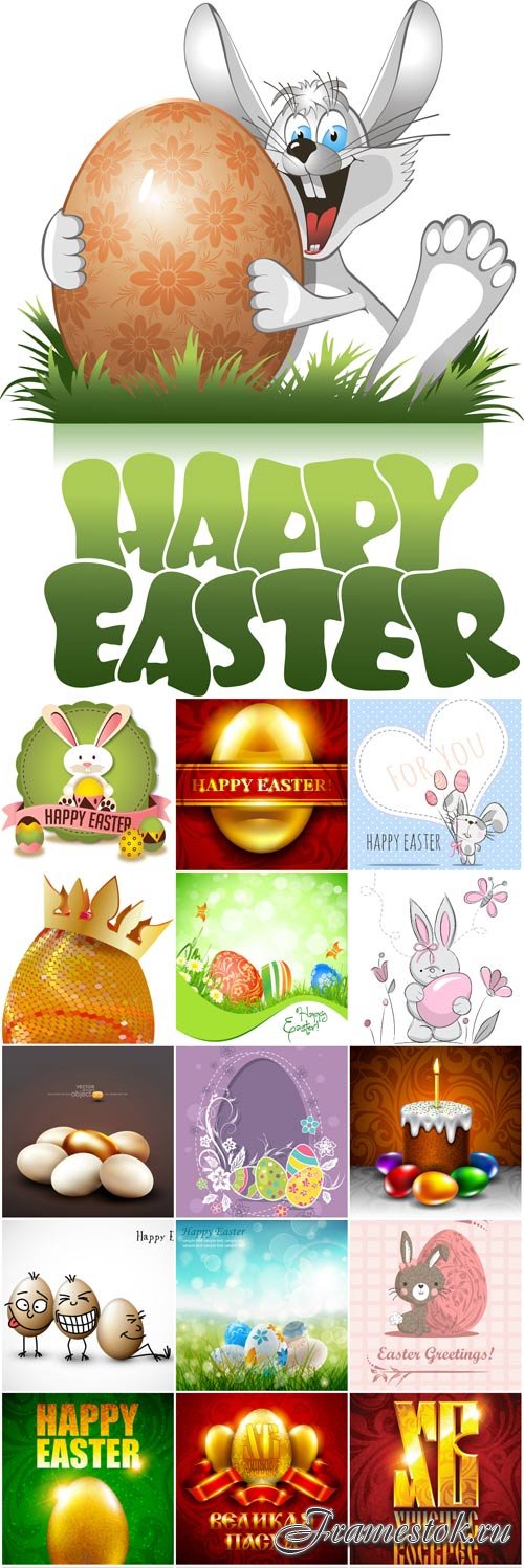 Easter backgrounds and cards vector - 3