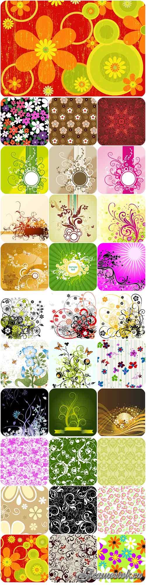 Floral patterns backgrounds stock vector - 4