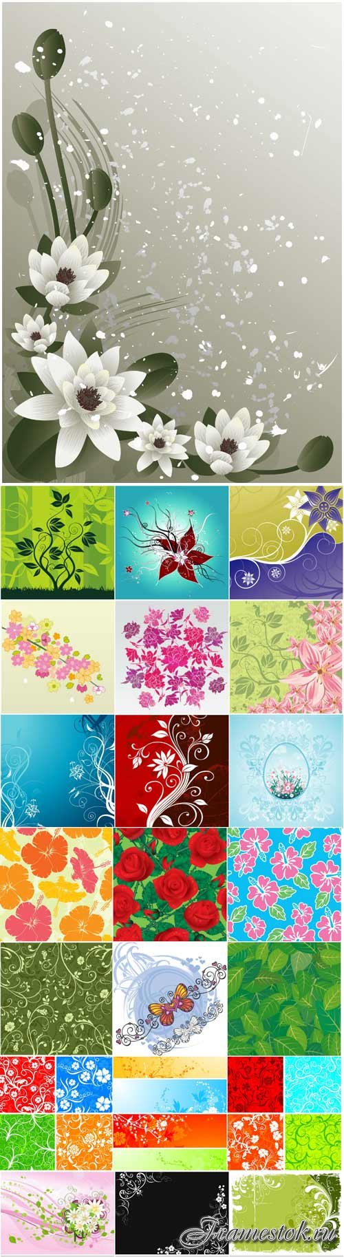 Floral patterns backgrounds stock vector - 5