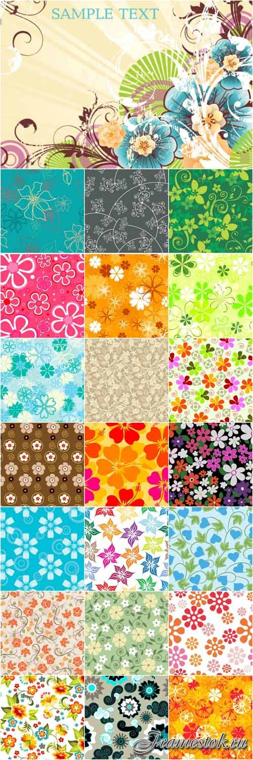 Floral patterns backgrounds stock vector - 8