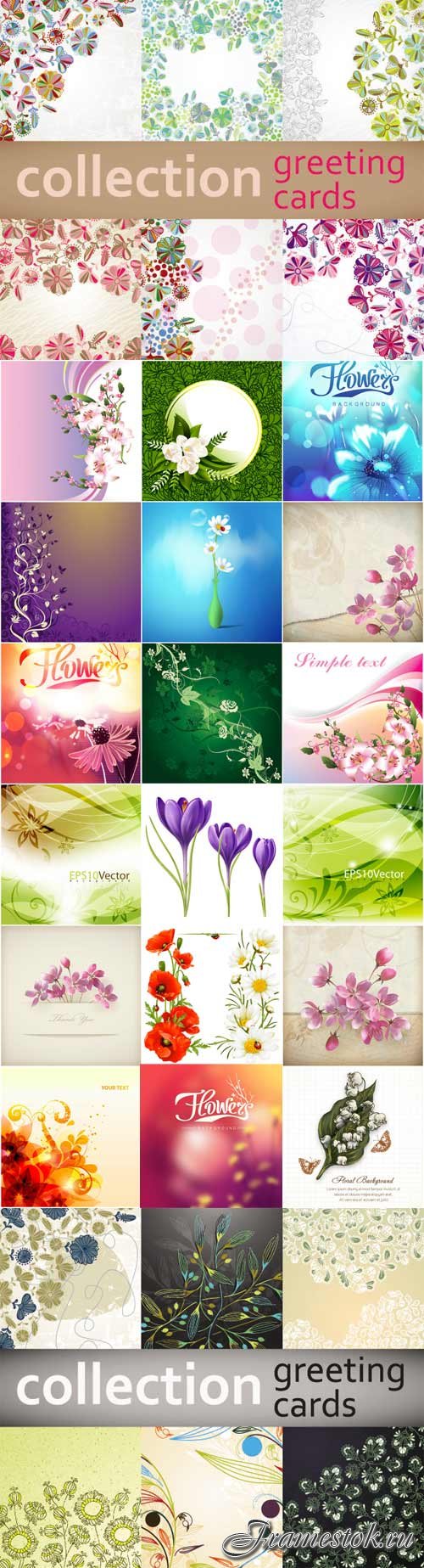 Romantic vector background with flowers-3
