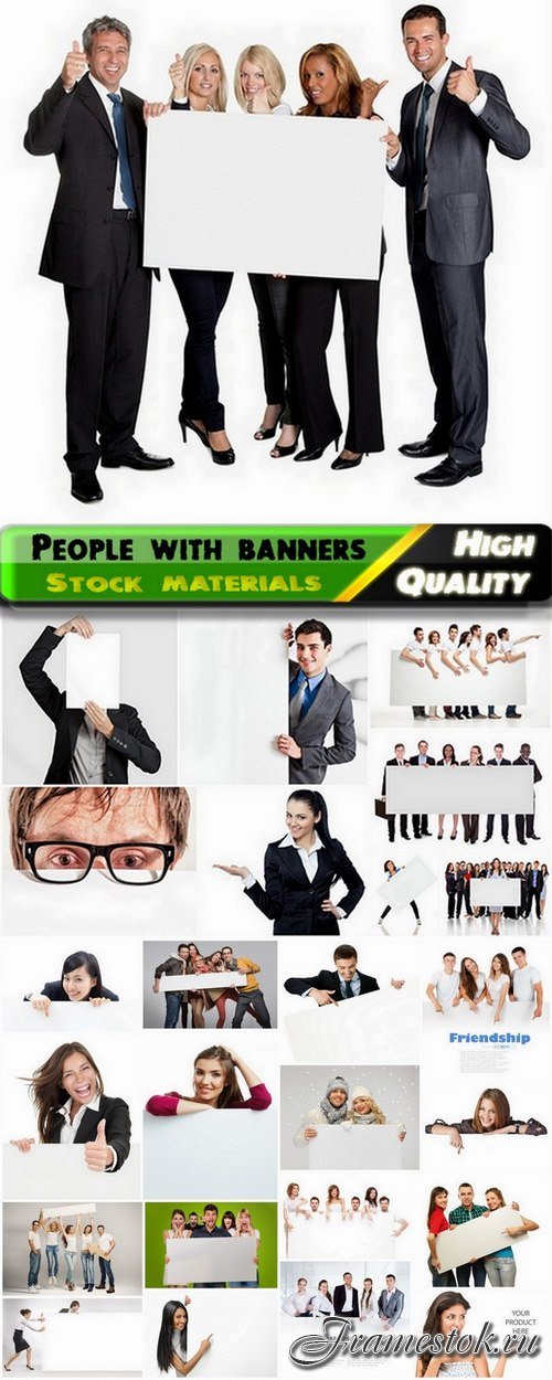 People with banners for your business advertising - 25 HQ Jpg