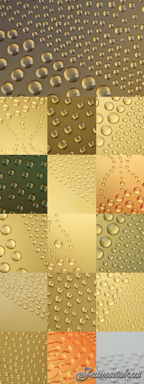 Water drops backgrounds with a gleam