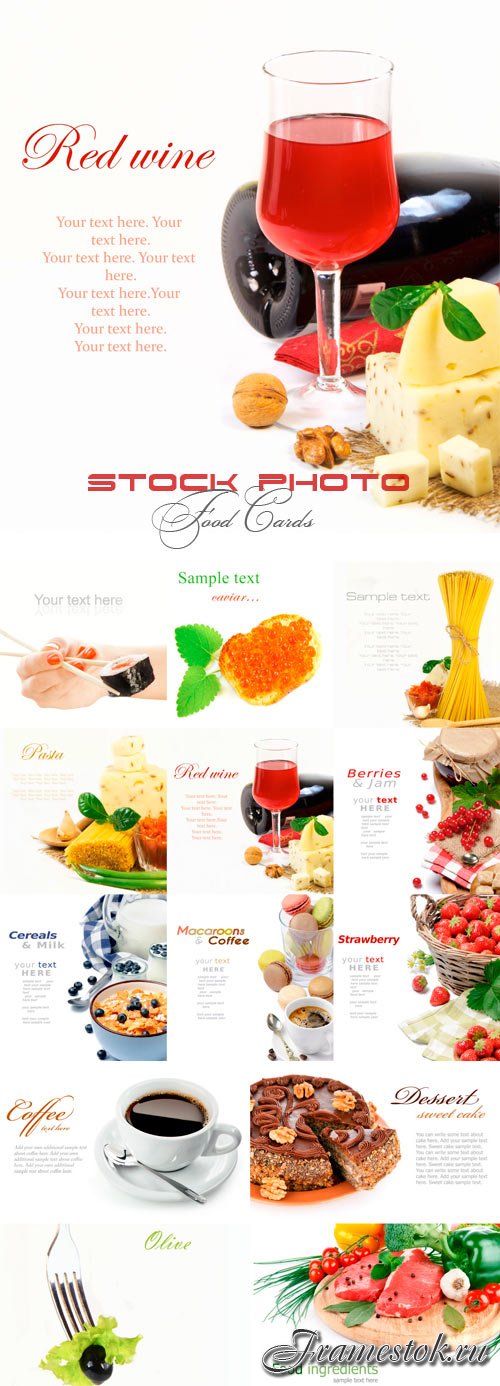 Food Cards stock photo