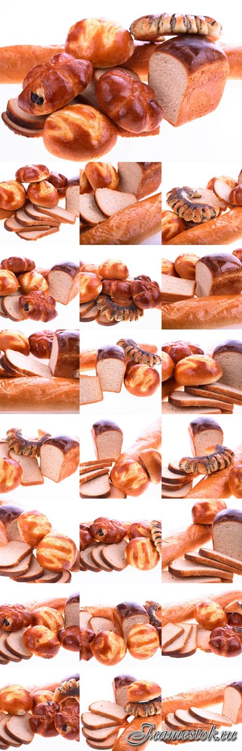 Various fresh bread and othe pastry Raster Graphics