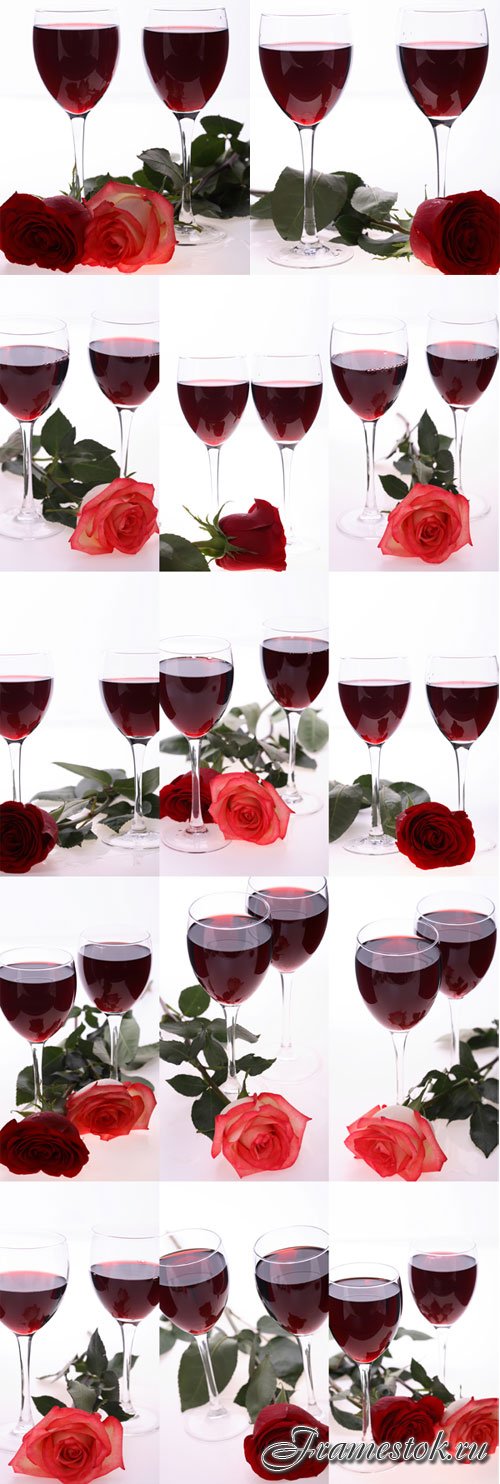Wine and red flourishing rose