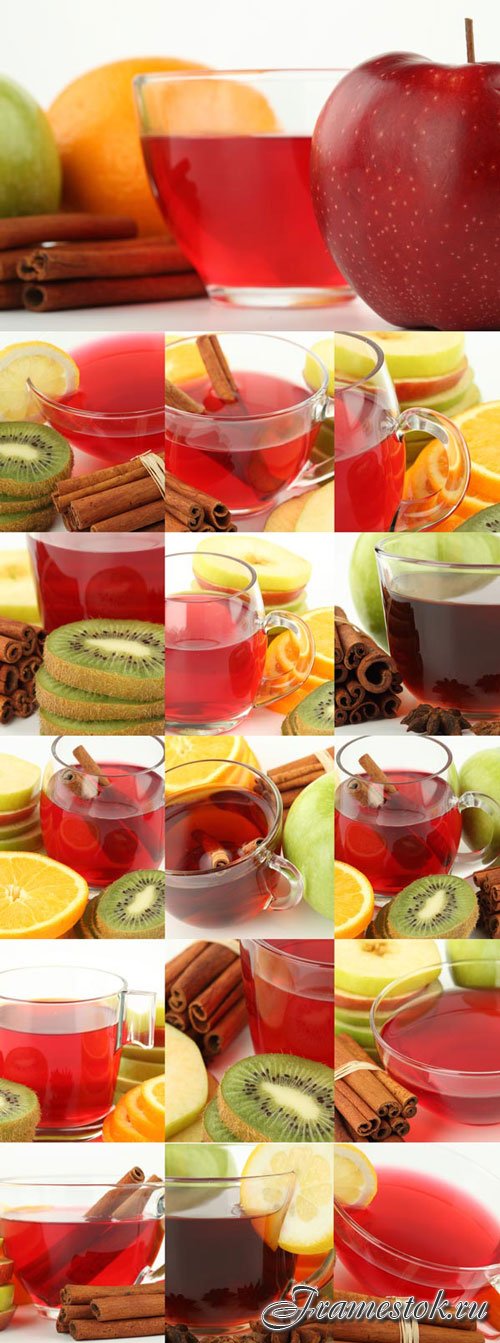 Tea, fruit, cinnamon Raster Graphics
