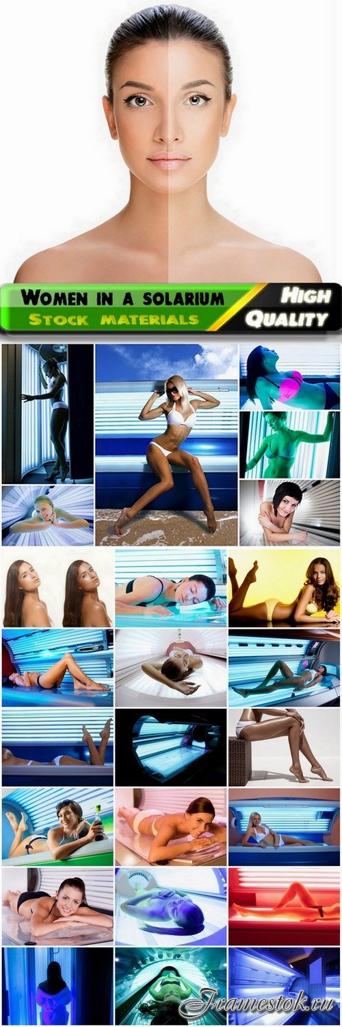 Beautiful woman in a solarium and a girl with golden tan - 25 HQ Jpg