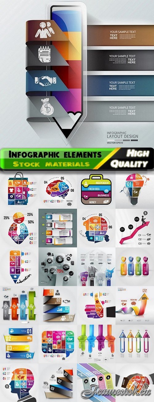 Infographic design elements in vector set from stock #110 - 25 Eps