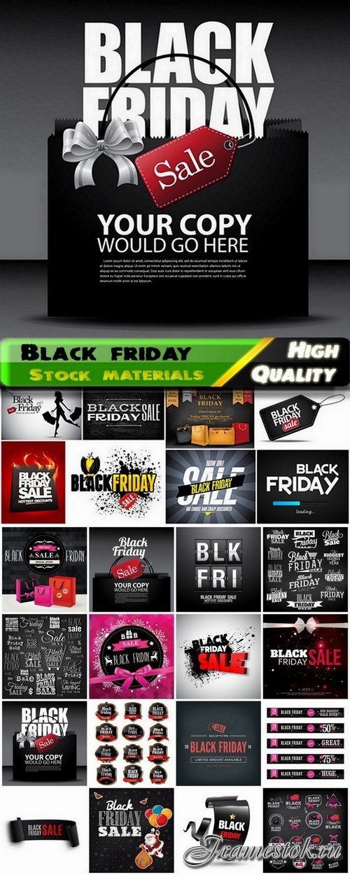 Banners and labels and tags for black friday sale - 25 Eps