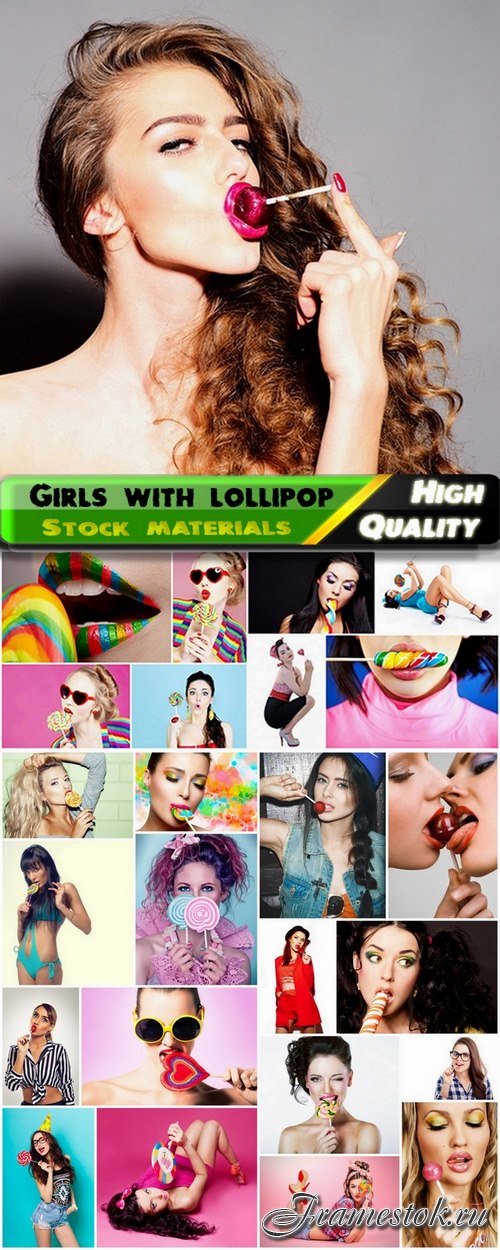 Beautiful girls and women with lollipop - 25 HQ Jpg