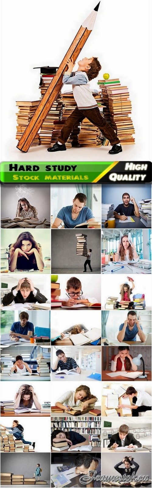 Students and schoolchildren who have hard study - 25 HQ Jpg