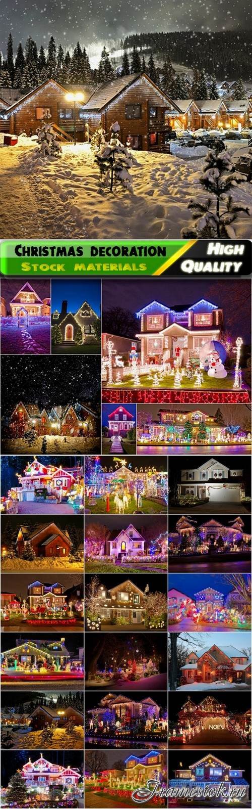 Home exteriors decorated Christmas lights - 25 HQ Jpg
