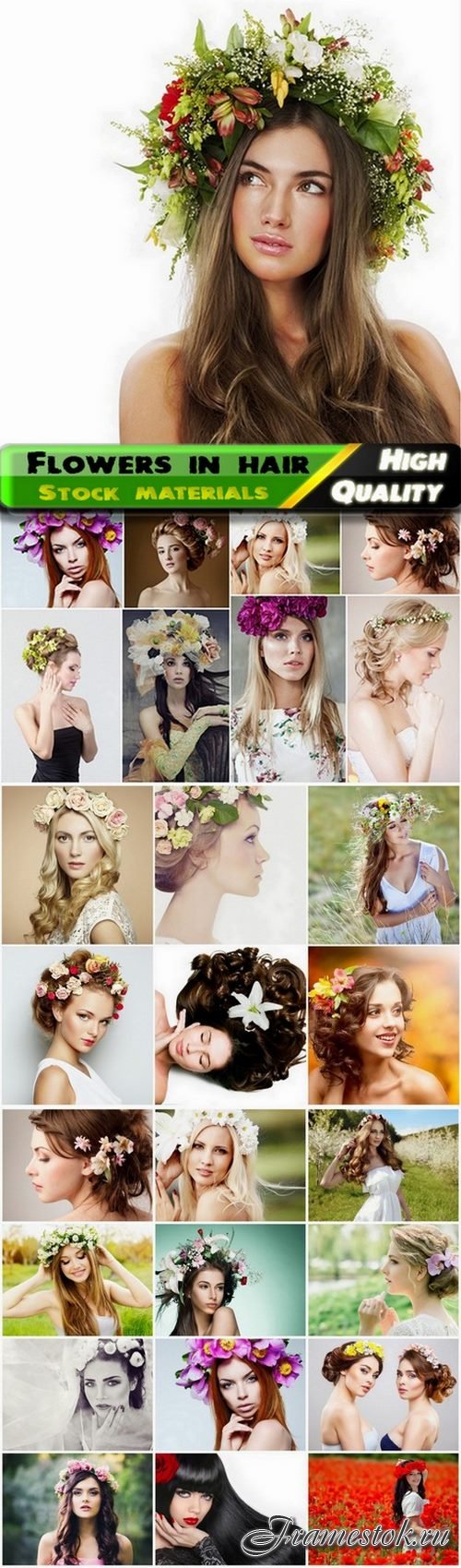 Beautiful women with flowers in hair - 25 HQ Jpg