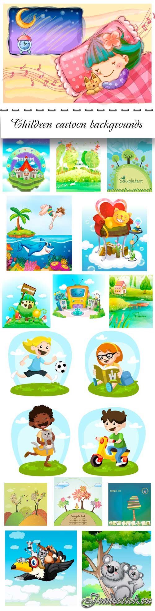 Children vector cartoon backgrounds