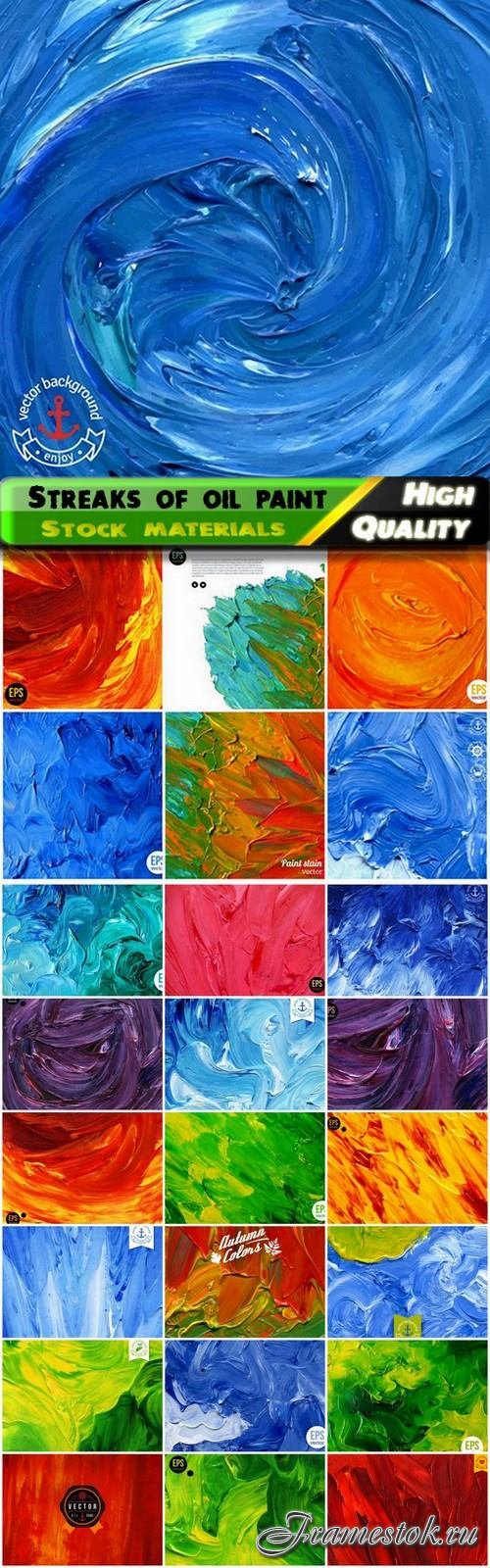 Backgrounds and textures of realistic painted with oil paint - 25 Eps