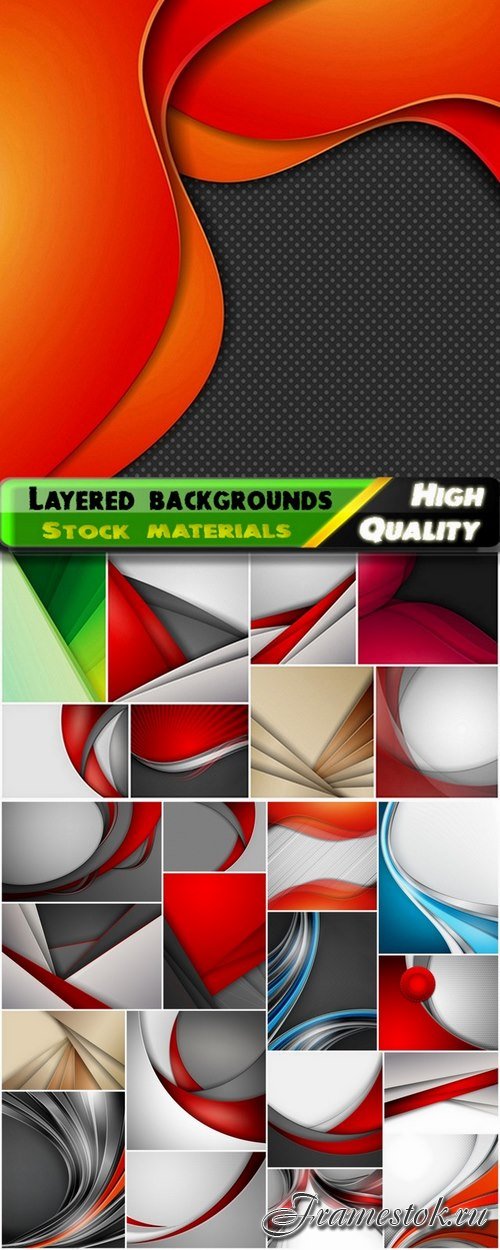 Creative abstract paper layered backgrounds - 25 Eps