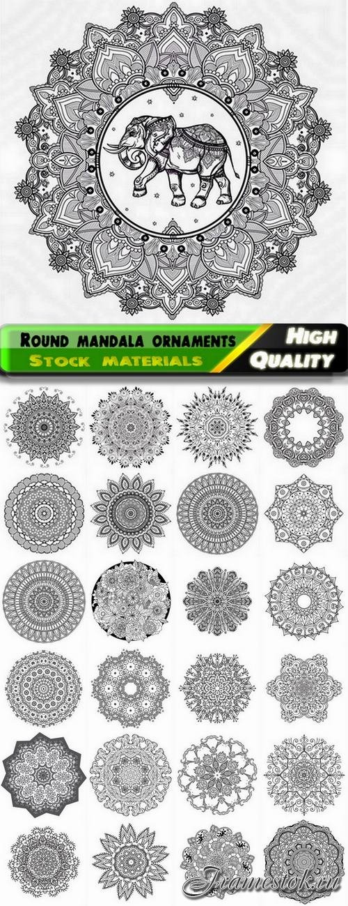 Round mandala ornaments and circle paterns - 25 Eps
