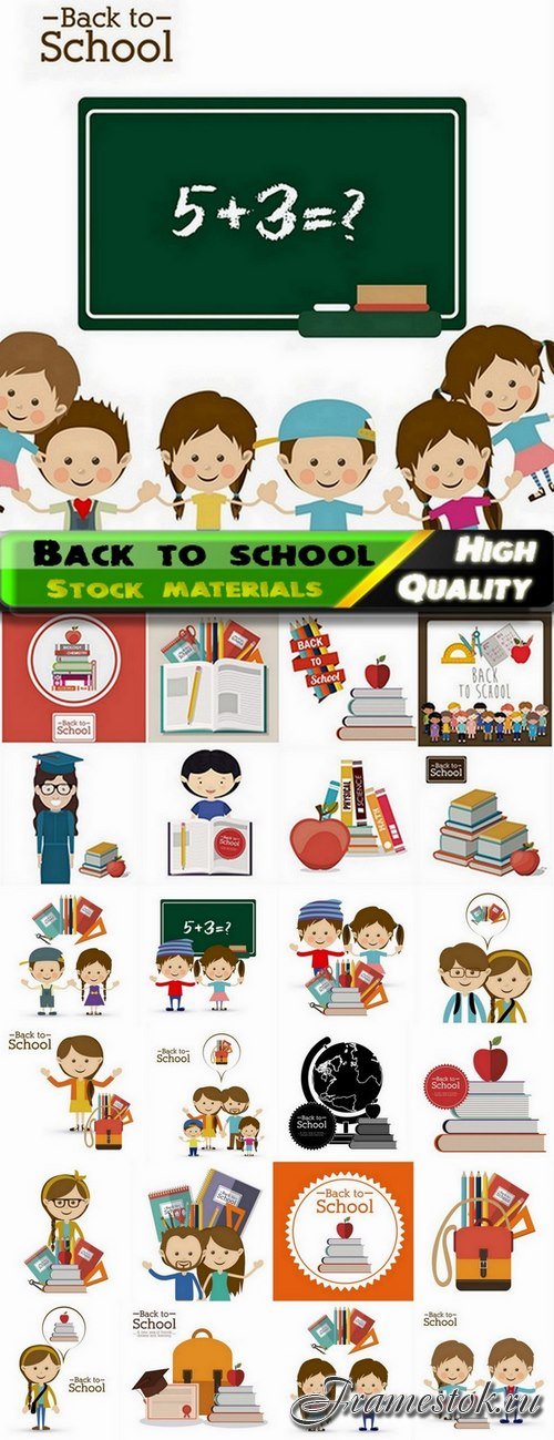 Back to school design elements in vector from stock #4 - 25 Eps