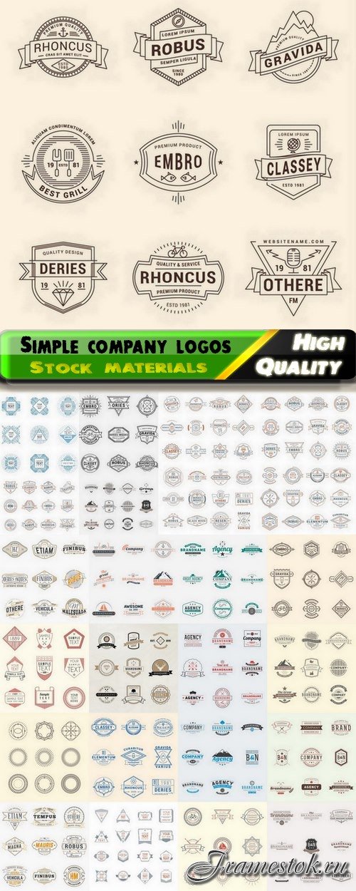Simple company logos and brand emblems 3 - 25 Eps