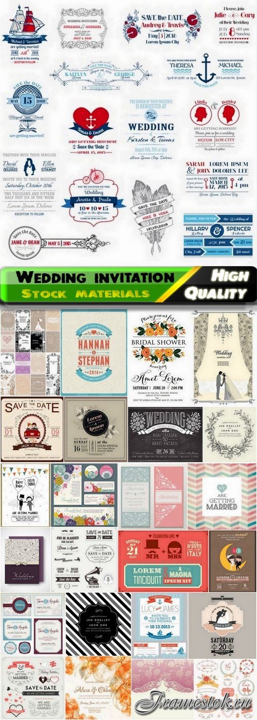 Template for Wedding invitation in vector from stock #7 - 25 Eps