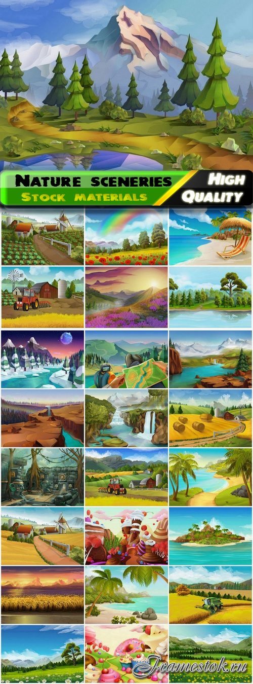 Beautiful nature sceneries and landscapes - 25 Eps