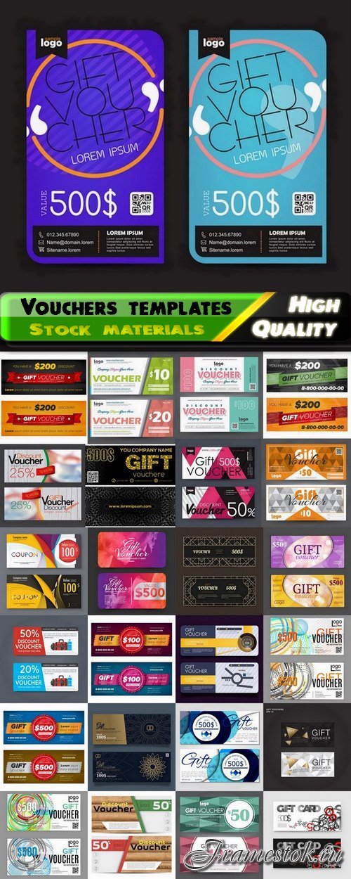 Discount coupons and gift vouchers templates - 25 Eps