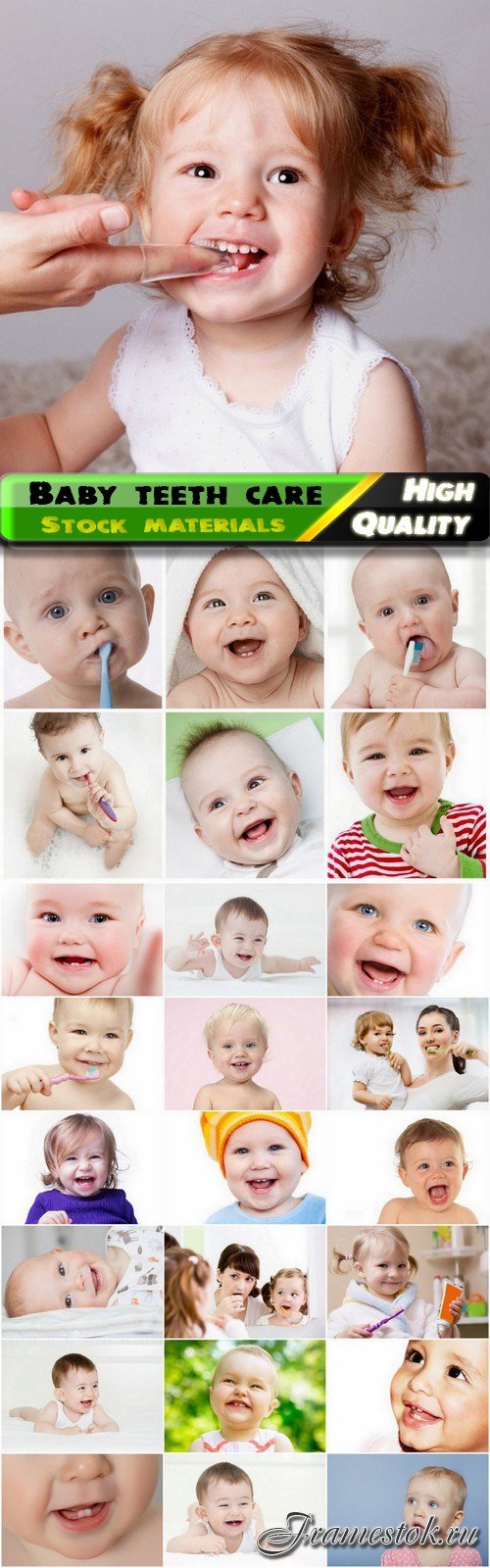 Smiling little baby and teeth care - 25 HQ Jpg