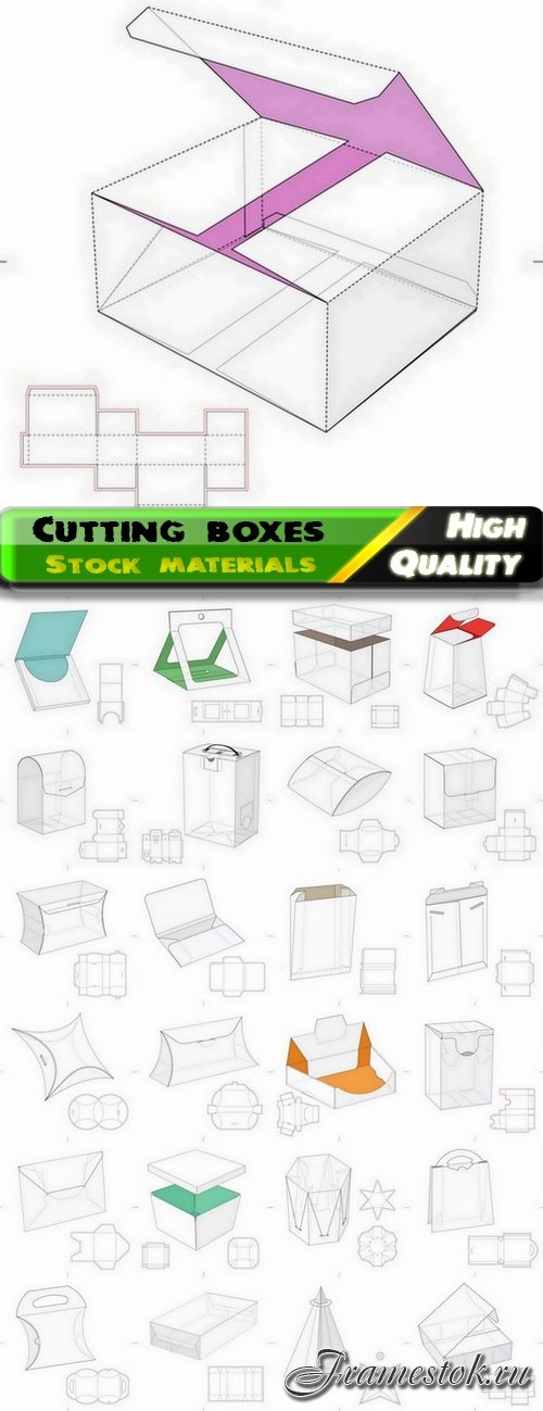 Template for cutting boxes in vector from stock #19 - 25 Eps