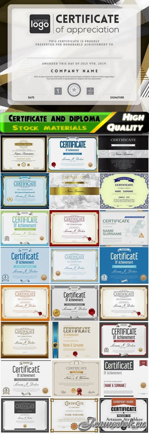 Creative certificate and diploma design  - 25 Eps
