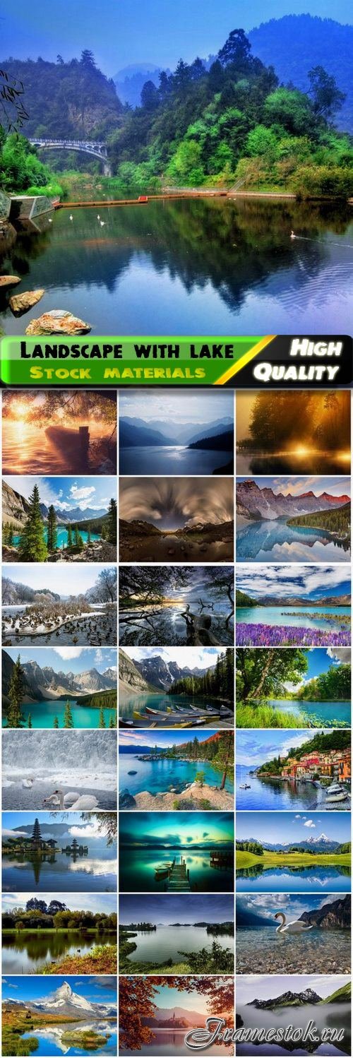 Beautiful natural landscape with lake - 25 HQ Jpg