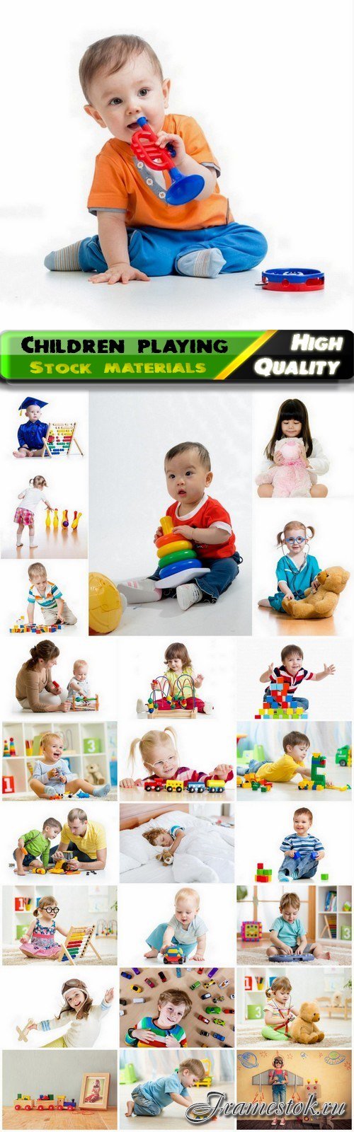 Happy children playing with toys - 25 HQ Jpg