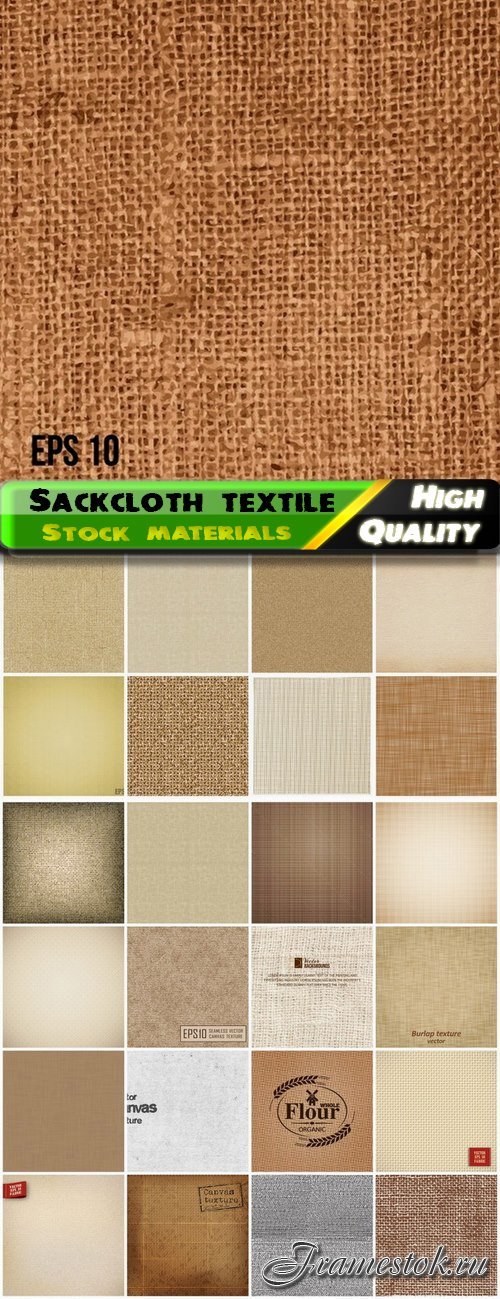 Textures of sacking and sackcloth textile - 25 Eps