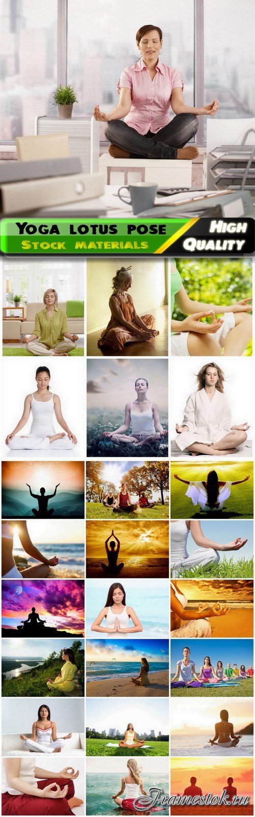 Yoga lotus pose and relaxation meditation freedom - 25 HQ Jpg