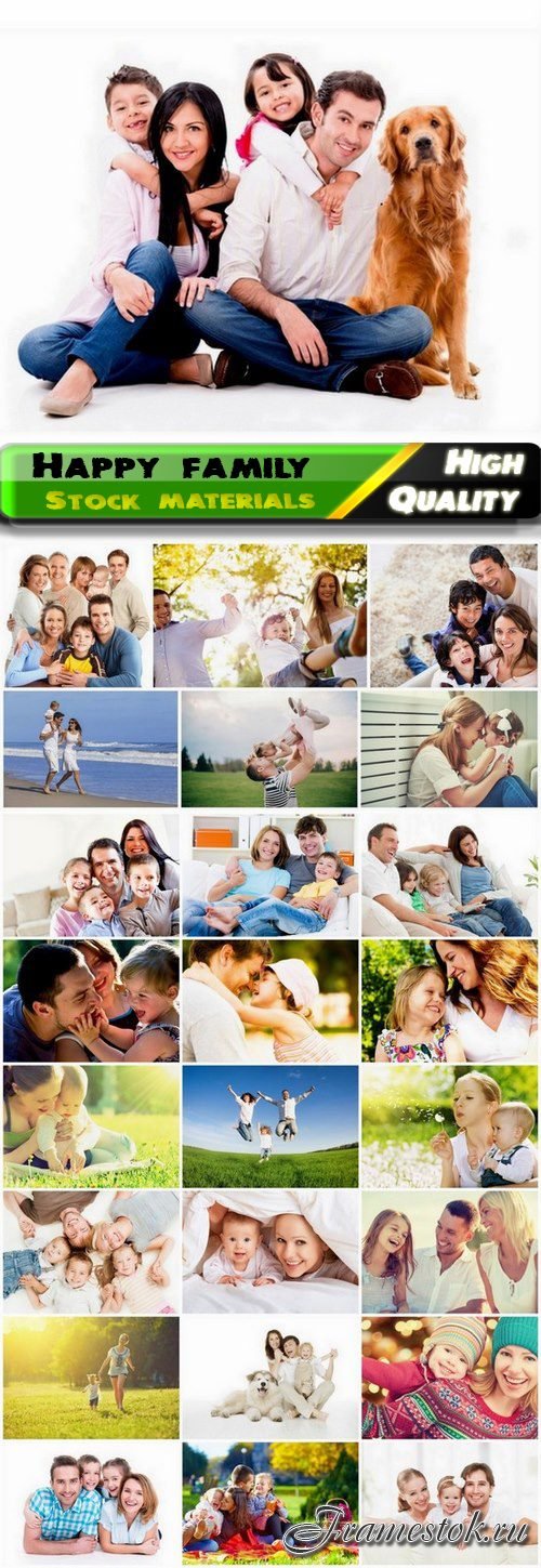 Happy family and smiling parents with children - 25 HQ Jpg