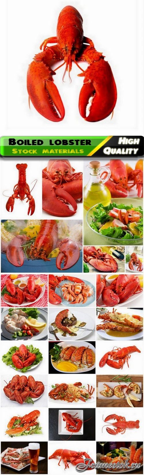 Boiled marine lobster and crayfish delicacy food - 25 HQ Jpg