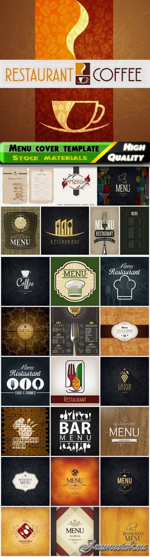 Menu cover template for restaurant or cafe - 25 Eps