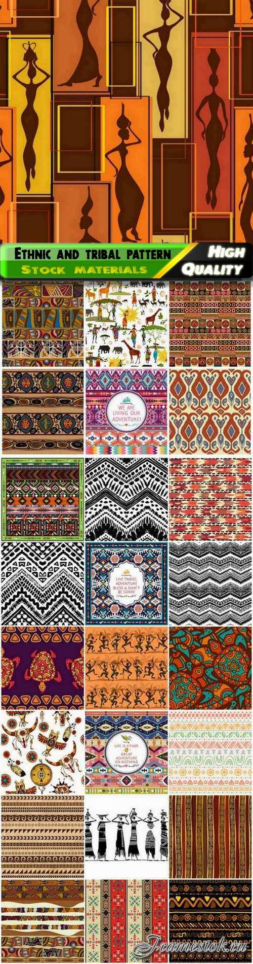 Ethnic and tribal seamless pattern and ornament for wallpaper 2 - 25 Eps