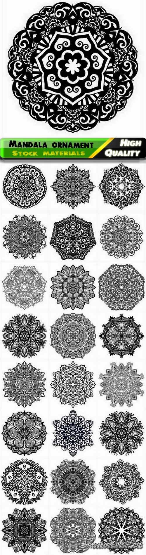 Mandala ethnic round ornament and circle pattern - 25 Eps