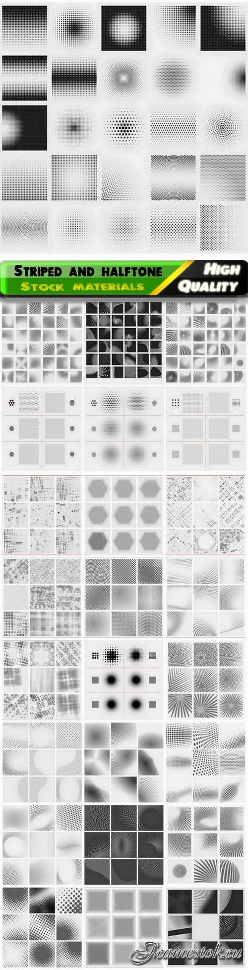 Grunge striped and halftone abstract forms and background - 25 Eps