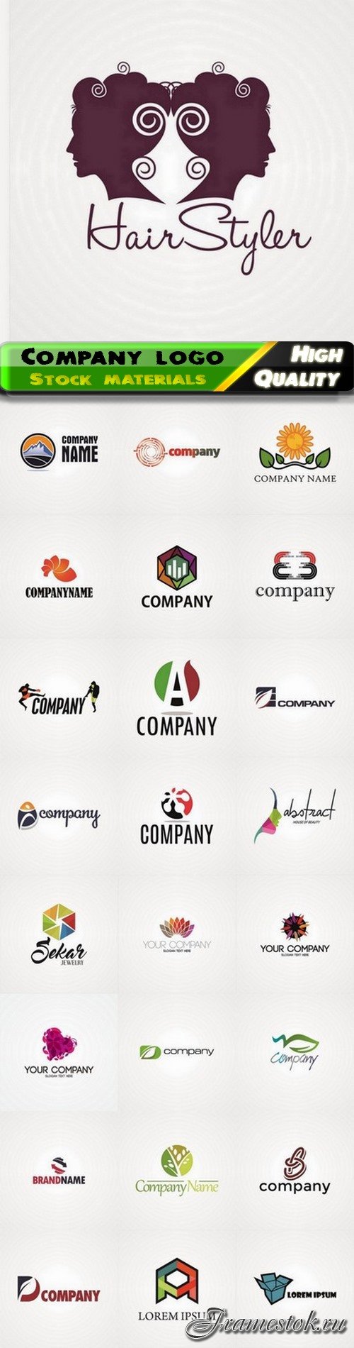 Business company sign logo and logotype emblem design 25 Eps