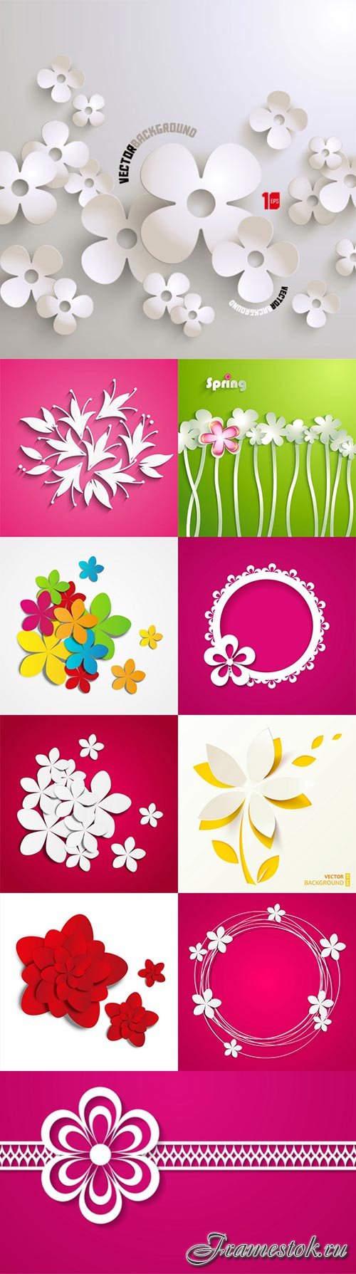 Flowers cut from paper