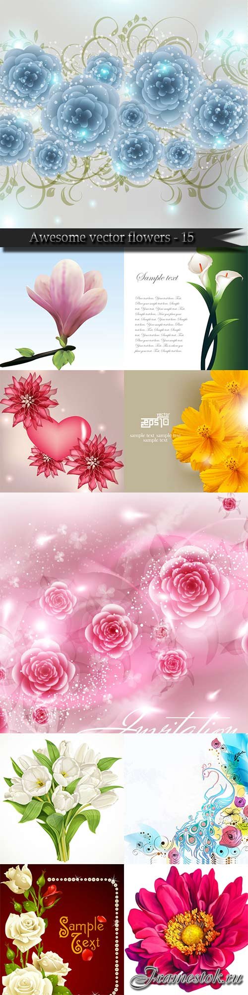 Awesome vector flowers - 15