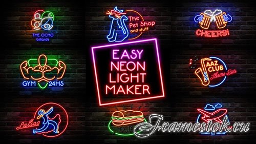 Easy Neon Lights Maker - Project for After Effects (Videohive)
